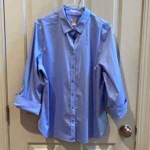 Chico's Light Blue Button-Up Shirt
